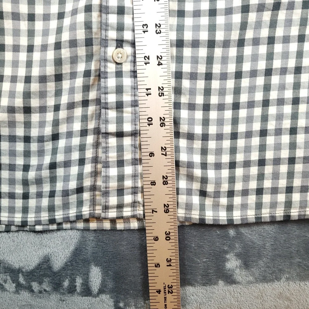 The North Face Shirt Mens‎ XL Black Plaid Nylon Blend Button Up Collared